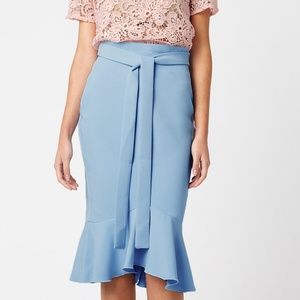 Vesper Frill Hem Skirt in Blue